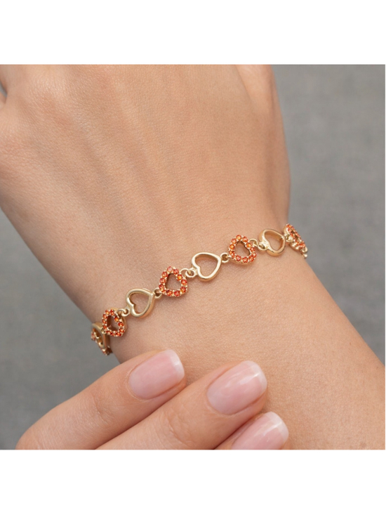 Unbranded Jewelry - 14K Gold Plated Women's Red Style Heart Design Bracelet New